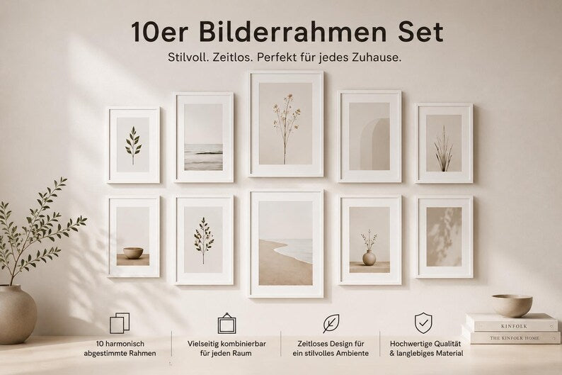 Wohngefühl zum Verlieben – hell & skandinavisch - 10er Bilderrahmen Set